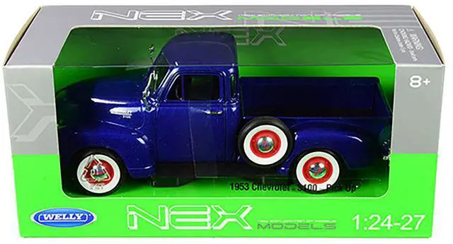 Alt view image 3 of 3 - 1953 Chevrolet 3100 Pickup Truck Blue 1/24-1/27 Diecast Model Car by Welly