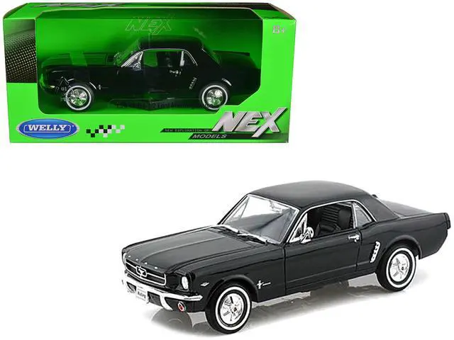Main image of 1964 1/2 Ford Mustang Coupe Hard Top Black 1/24 Diecast Model Car by Welly