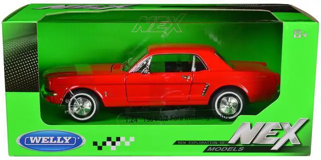 Alt view image 3 of 3 - 1964 1/2 Ford Mustang Coupe Hardtop Red 1/24 Diecast Model Car by Welly