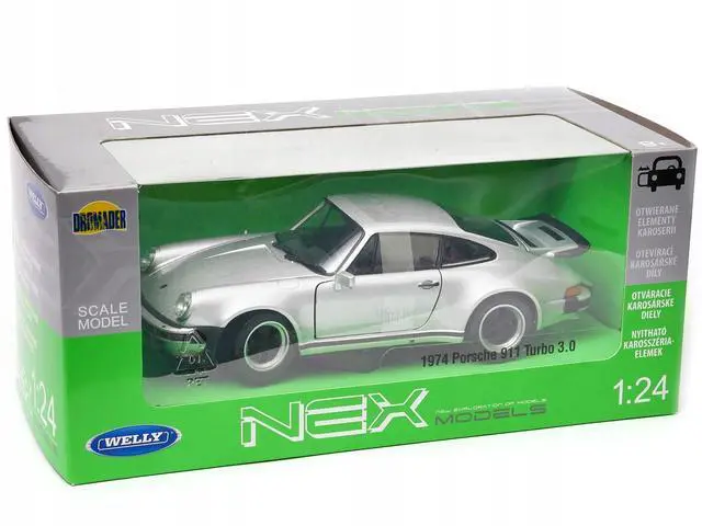 Alt view image 5 of 5 - 1974 Porsche 911 Turbo 3.0 Silver 1/24 Diecast Model Car by Welly