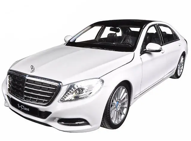 Alt view image 2 of 3 - Mercedes Benz S Class with Sunroof White "NEX Models" 1/24 Diecast Model Car by Welly