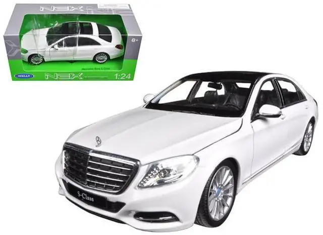 Main image of Mercedes Benz S Class with Sunroof White "NEX Models" 1/24 Diecast Model Car by Welly
