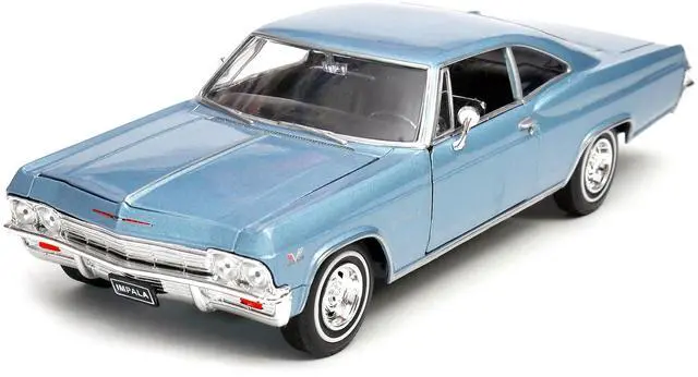 Alt view image 2 of 3 - 1965 Chevrolet Impala SS 396 Light Blue 1/24 Diecast Model Car by Welly