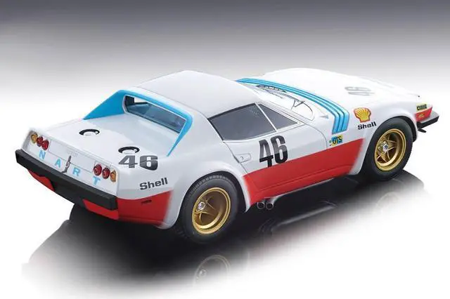 Alt view image 2 of 3 - Ferrari 365 GTB/4 Michelotti Shell #46 1975 24hrs Le Mans Team NART Limited Edition 150 pcs 1/18 Model Car by Tecnomodel
