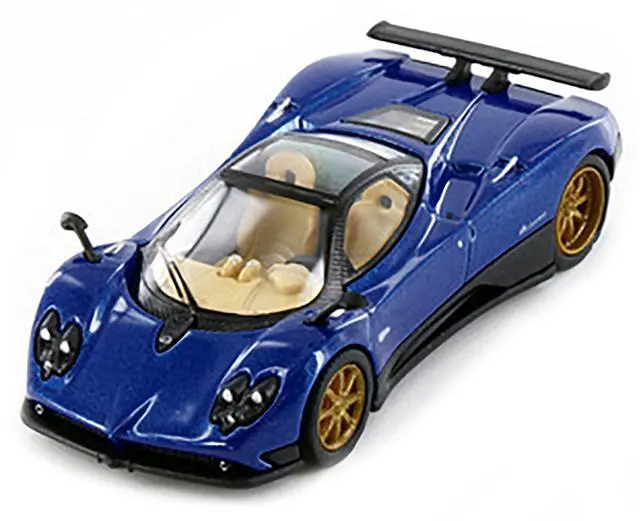 Alt view image 2 of 3 - Pagani Zonda F Argentina Blue Metallic "Hypercar League Collection" 1/64 Diecast Model Car by PosterCars