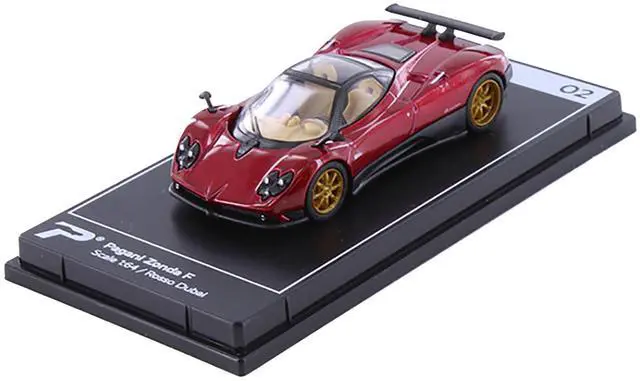 Alt view image 3 of 3 - Pagani Zonda F Rosso Dubai Red Metallic "Hypercar League Collection" 1/64 Diecast Model Car by PosterCars