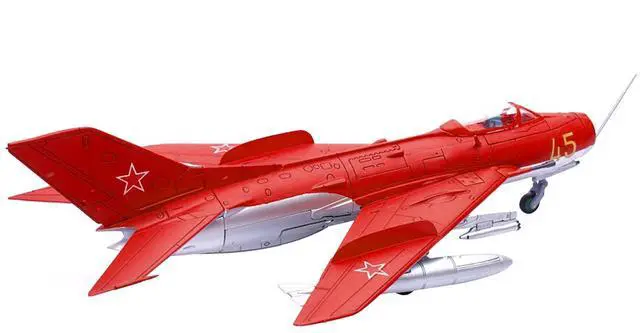 Alt view image 3 of 4 - Mikoyan-Gurevich MiG-19S Farmer C Fighter Aircraft "Yellow 45" "Wing" Series  1/72 Diecast Model by Panzerkampf