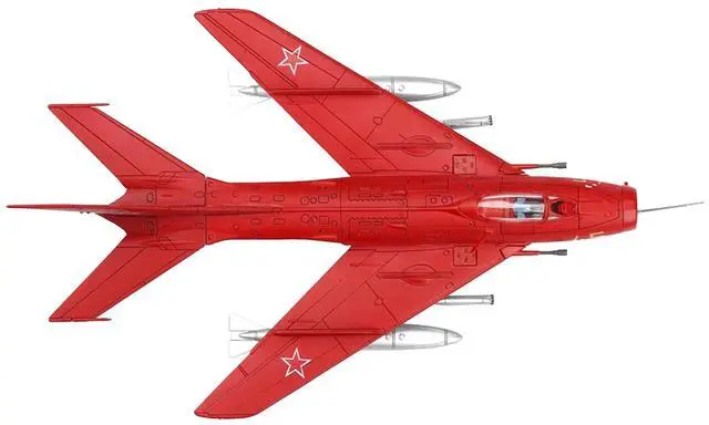 Alt view image 4 of 4 - Mikoyan-Gurevich MiG-19S Farmer C Fighter Aircraft "Yellow 45" "Wing" Series  1/72 Diecast Model by Panzerkampf