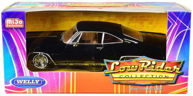 Main image of 1965 Chevrolet Impala SS 396 Lowrider Black with Brown Interior "Low Rider Collection" 1/24 Diecast Model Car by Welly