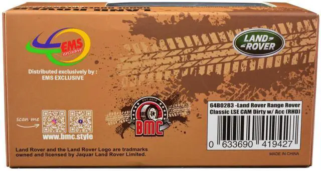 Alt view image 3 of 3 - Land/Range Rover Classic LSE "Camel Trophy" Yellow (Dirty Version) w/Rack and Accessories 1/64 Diecast Model Car by BM Creations