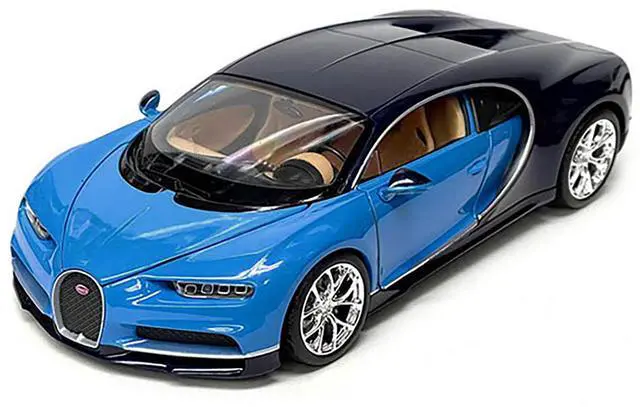 Alt view image 2 of 3 - Bugatti Chiron Blue and Dark Blue Two-Tone "NEX Models" Series 1/24 Diecast Model Car by Welly