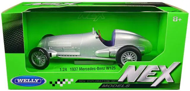 Alt view image 3 of 3 - 1937 Mercedes-Benz W125 Silver Metallic "NEX Models" Series 1/24 Diecast Model Car by Welly