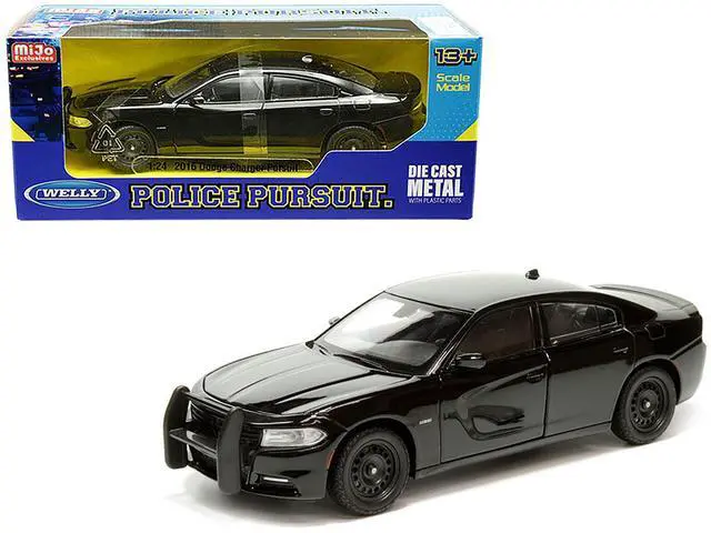 Alt view image 4 of 4 - 2016 Dodge Charger Pursuit Police Interceptor Black Unmarked "Police Pursuit" Series 1/24 Diecast Model Car by Welly