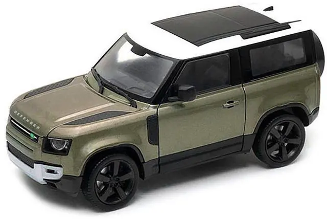 Alt view image 2 of 3 - 2020 Land Rover Defender Green Metallic with White Top "NEX Models" 1/26 Diecast Model Car by Welly