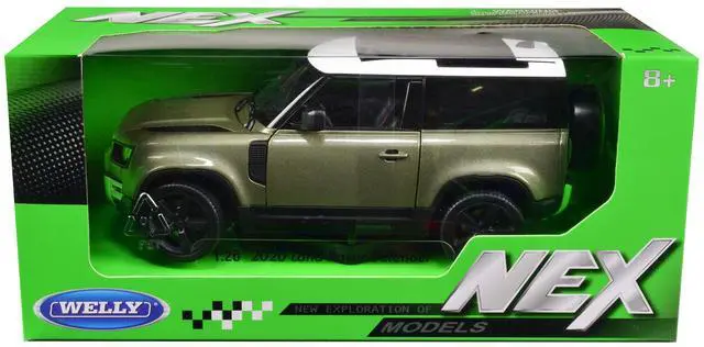 Alt view image 3 of 3 - 2020 Land Rover Defender Green Metallic with White Top "NEX Models" 1/26 Diecast Model Car by Welly