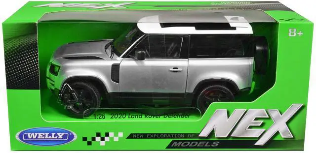 Alt view image 2 of 3 - 2020 Land Rover Defender Silver Metallic with White Top "NEX Models" 1/26 Diecast Model Car by Welly