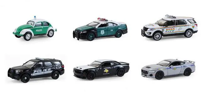 Alt view image 2 of 6 - "Hot Pursuit" Series 47 Set of 6 Police Cars 1/64 Diecast Model Cars by Greenlight