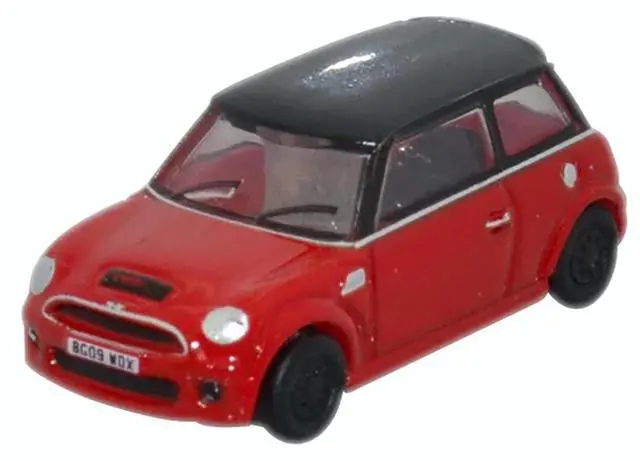 Alt view image 2 of 3 - Mini Cooper S RHD (Right Hand Drive) Chili Red with Black Top 1/148 (N) Scale Diecast Model Car by Oxford Diecast