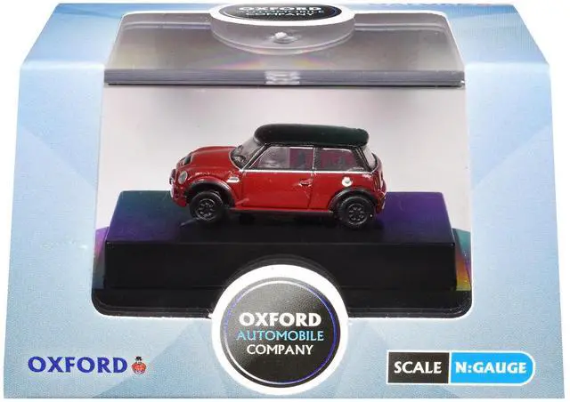 Alt view image 3 of 3 - Mini Cooper S RHD (Right Hand Drive) Chili Red with Black Top 1/148 (N) Scale Diecast Model Car by Oxford Diecast