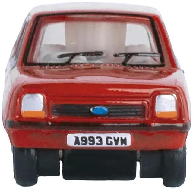 Alt view image 3 of 6 - Ford Fiesta Mk1 RHD (Right Hand Drive) Venetian Red 1/148 (N) Scale Diecast Model Car by Oxford Diecast