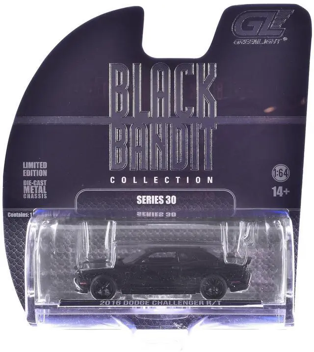 Alt view image 3 of 3 - 2016 Dodge Challenger R/T Hemi Black "Black Bandit" Series 30 1/64 Diecast Model Car by Greenlight