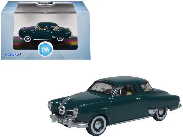 Main image of 1950 Studebaker Champion Starlight Coupe Aqua Green 1/87 (HO) Scale Diecast Model Car by Oxford Diecast