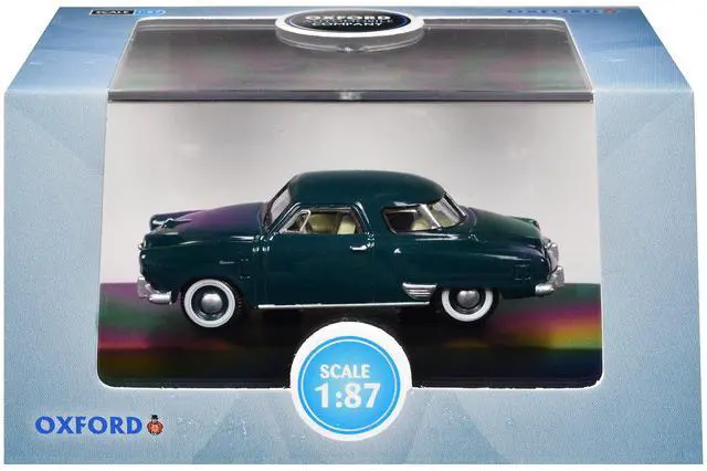 Alt view image 6 of 6 - 1950 Studebaker Champion Starlight Coupe Aqua Green 1/87 (HO) Scale Diecast Model Car by Oxford Diecast