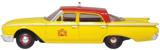 Alt view image 2 of 6 - 1960 Ford Fairlane Sedan "NYC Taxi" Yellow with Red Top and Interior 1/87 (HO) Scale Diecast Model Car by Oxford Diecast