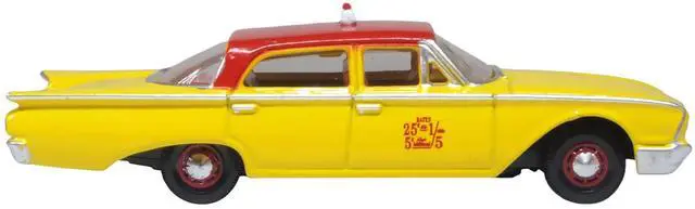 Alt view image 3 of 6 - 1960 Ford Fairlane Sedan "NYC Taxi" Yellow with Red Top and Interior 1/87 (HO) Scale Diecast Model Car by Oxford Diecast