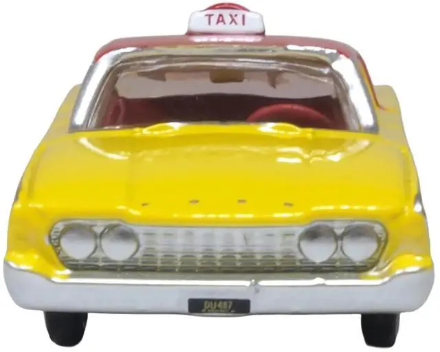 Alt view image 4 of 6 - 1960 Ford Fairlane Sedan "NYC Taxi" Yellow with Red Top and Interior 1/87 (HO) Scale Diecast Model Car by Oxford Diecast