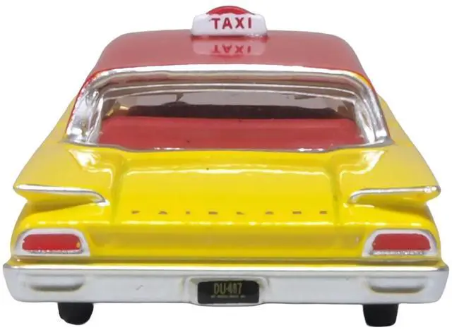 Alt view image 5 of 6 - 1960 Ford Fairlane Sedan "NYC Taxi" Yellow with Red Top and Interior 1/87 (HO) Scale Diecast Model Car by Oxford Diecast