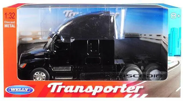 Alt view image 3 of 3 - Freightliner Cascadia Truck Black "Transporter" 1/32 Diecast Model by Welly