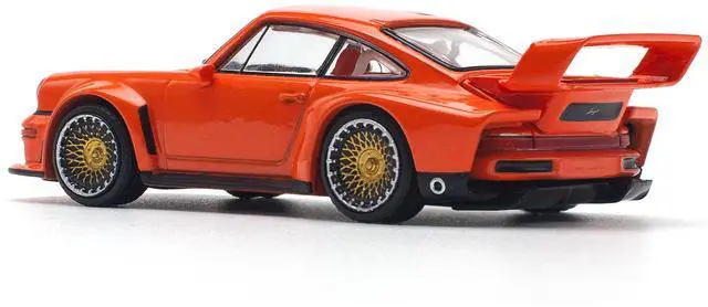 Alt view image 3 of 4 - Singer DLS Turbo Study Orange Metallic 1/64 Diecast Model Car by Pop Race