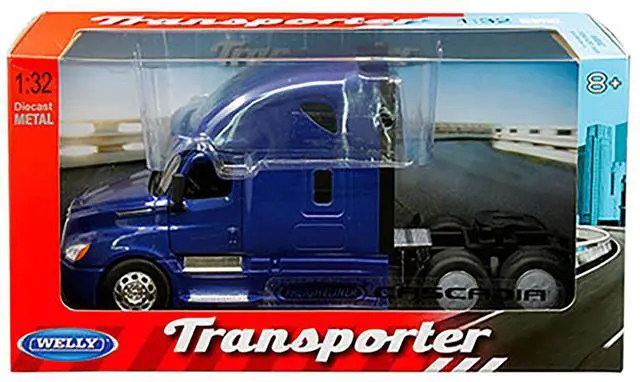 Alt view image 3 of 5 - Freightliner Cascadia Truck Blue "Transporter" 1/32 Diecast Model by Welly
