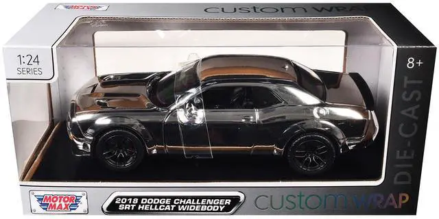 Main image of 2018 Dodge Challenger SRT Hellcat Widebody Chrome "Custom Wrap" Series 1/24 Diecast Model by Motormax