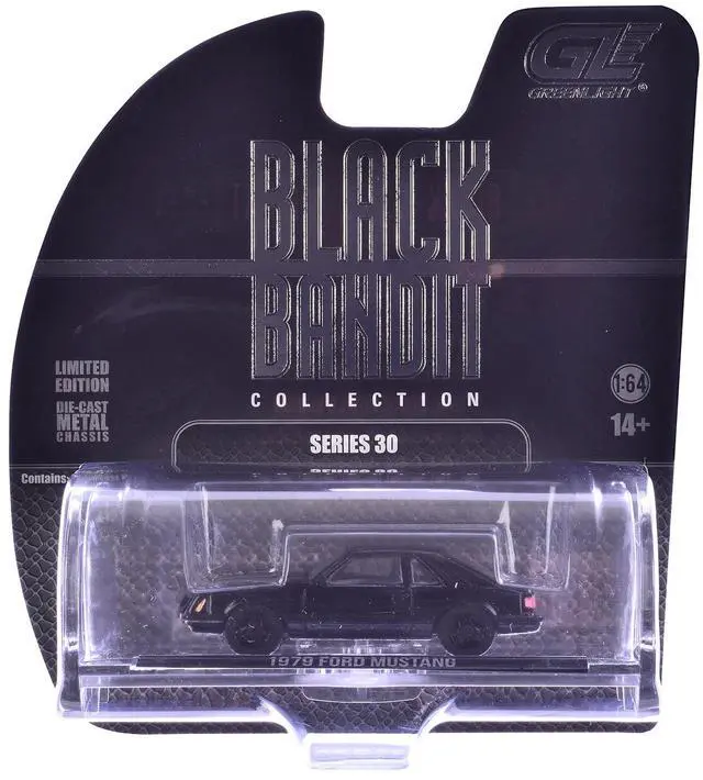 Alt view image 3 of 3 - 1979 Ford Mustang Fastback Black "Black Bandit" Series 30 1/64 Diecast Model Car by Greenlight