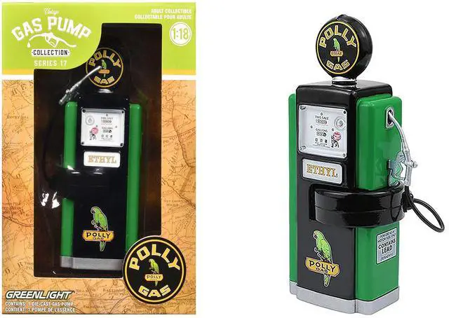 Main image of 1948 Wayne 100-A Gas Pump "Polly Gas" Black and Green "Vintage Gas Pumps" Series 17 1/18 Diecast Replica by Greenlight
