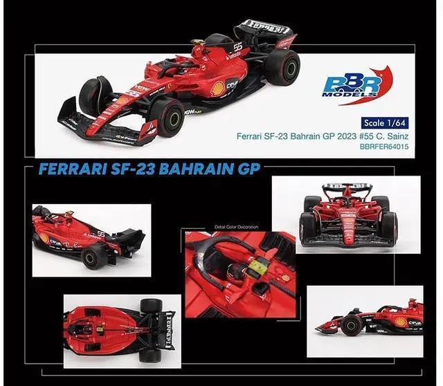 Alt view image 2 of 2 - Ferrari SF-23 #55 Carlos Sainz Formula One F1 "Bahrain GP" (2023) 1/64 Diecast Model Car by BBR