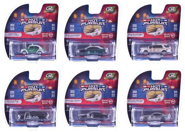 Main image of "Hot Pursuit" Series 47 Set of 6 Police Cars 1/64 Diecast Model Cars by Greenlight