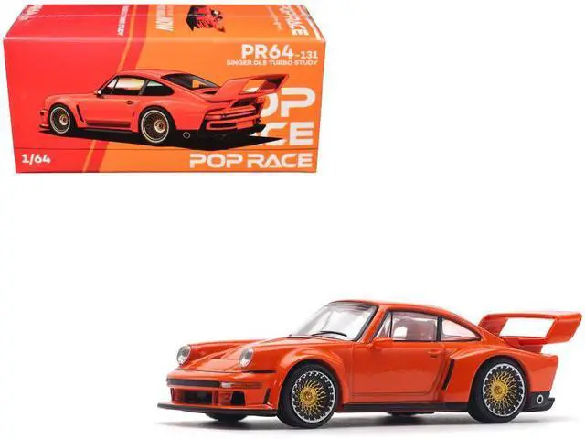 Main image of Singer DLS Turbo Study Orange Metallic 1/64 Diecast Model Car by Pop Race