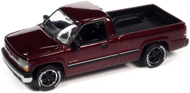 Alt view image 2 of 3 - 2002 Chevrolet Silverado Pickup Truck Cherry Red Metallic Limited Ed to 9868 pieces 1/64 Diecast Model Car by Johnny Lightning