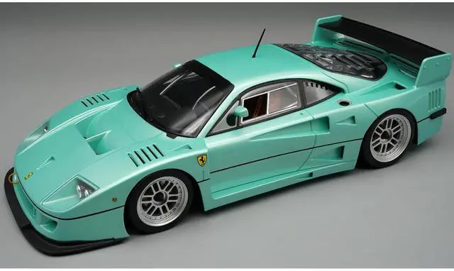 Main image of 1996 Ferrari F40 LM "Press Version" Light Blue Metallic with Case "Mythos Series" Limited Ed 1/18 Model Car by Tecnomodel