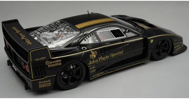 Alt view image 2 of 3 - 1996 Ferrari F40 LM "John Player Special" Black with Gold with Case "Mythos Series" Limited Ed 1/18 Model Car by Tecnomodel