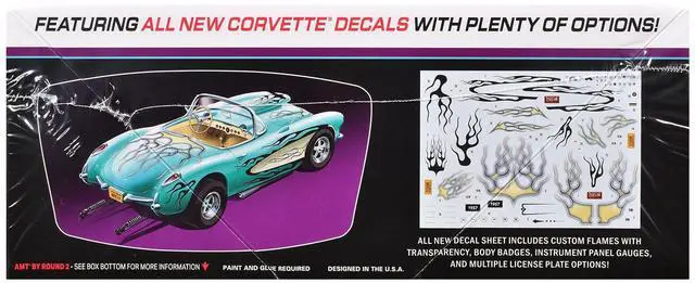 Alt view image 2 of 4 - Skill 2 1957 Chevrolet Corvette Street Machine "Kustom Kruisers" Series 1/25 Plastic Model Kit by AMT