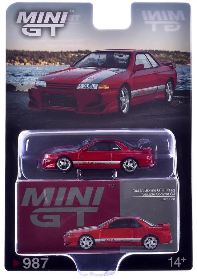 Alt view image 6 of 6 - Nissan Skyline GT-R (R32) RHD "Veilside Combat C-I" Gem Red Metallic Limited Edition 1/64 Diecast Model Car by Mini GT