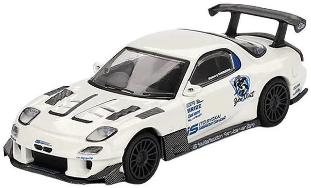 Alt view image 2 of 6 - Mazda RX-7 (FD3S) "Itosyoukai Rei-gouki with RE Amemiya" RHD White with Graphics Limited Ed 1/64 Diecast Model Car by Mini GT