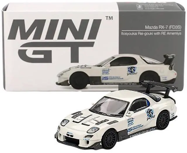 Alt view image 5 of 6 - Mazda RX-7 (FD3S) "Itosyoukai Rei-gouki with RE Amemiya" RHD White with Graphics Limited Ed 1/64 Diecast Model Car by Mini GT