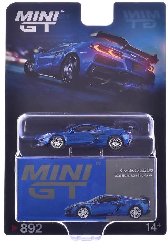 Alt view image 6 of 6 - 2023 Chevrolet Corvette Z06 Elkhart Lake Blue Metallic Limited Edition 1/64 Diecast Model Car by Mini GT