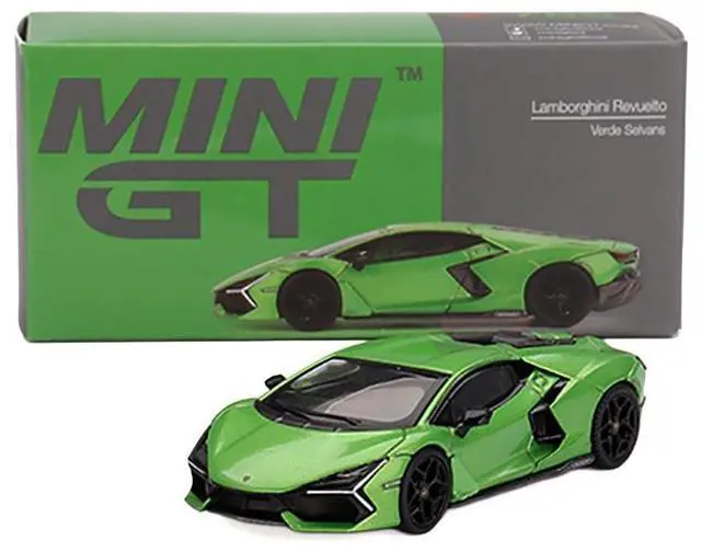 Alt view image 5 of 6 - Lamborghini Revuelto Verde Selvans Green Metallic Limited Edition 1/64 Diecast Model Car by Mini GT