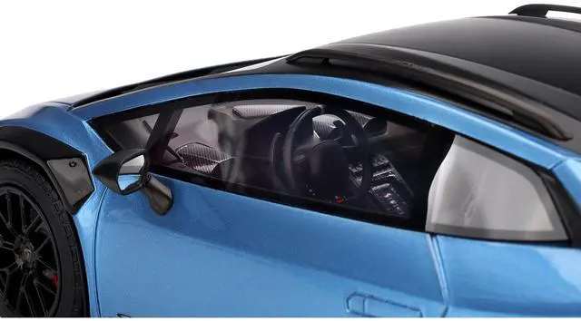 Alt view image 2 of 6 - Lamborghini Huracan Sterrato Blu Aegir Blue Metallic with Matt Black Top 1/18 Model Car by Top Speed